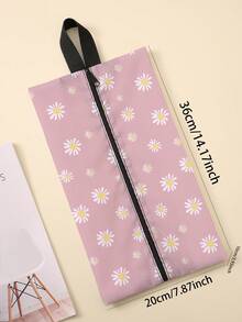 Bolsa de almacenamiento de zapatos de viaje con estampado floral diminuto de estilo minimalista