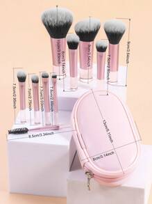 化妆刷套装，10支经典多功能化妆刷，化妆用品，化妆刷套装，化妆刷套装，化妆刷套装，全套化妆刷，化妆刷套装，全套化妆套装，刷子套装，化妆刷套装，化妆礼盒，套装，赠品，专业化妆刷，全套化妆刷 - 粉色 - 查看 4