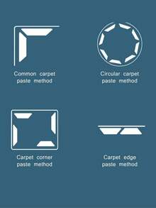 4pcs Da giả Nước Có thể giặt được Thảm Gripper , Thích hợp Đối với Sửa Và Ngăn ngừa Tấm thảm - màu đen - Xem 5