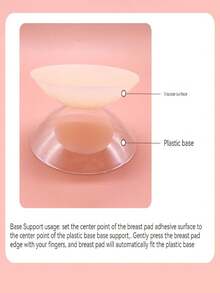 1pair Solid-state Silicone Nipple Cover, Thin, Breathable, Invisible Breast Pad To Prevent Nipple Exposure - light skin tone - View 5
