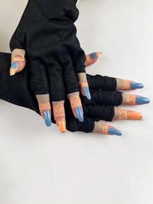 2入組美甲手套,防曬uv、抗黑、抗曬、抗曬、抗光、手指露出、美甲護手套 - 黑色 - 查看 1