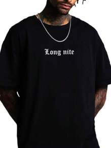 Camiseta Oversized Masculina Largo Treino Musculação Academia Estilo de rua - Preto - Visão 2