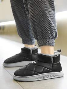 毛絨襯裡保暖雪靴 - 黑色 - 查看 3