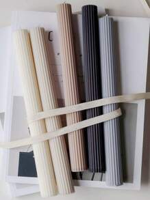 Mold pentru lumânări cu dungi verticale de 25 cm, coloană cu stâlp lung, turnă pentru lumânări din plastic, cilindru subțire, pentru pc, acril, pentru lumânări, bețișoare de ceară, fabricare, petrecere de nuntă, decorare pentru lumânări de masă.