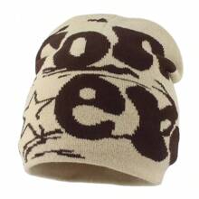 Autumn Winter Women Hat Jacquard Weave Letters Fashion Hip Hop Skull Cap Street Leopard Print