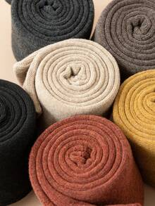 3 双/套女士过膝袜，带保暖内衬，黑色、棕色和米色，柔软舒适，商务通勤，时尚百搭，不掉毛，时尚优雅，适合秋冬季