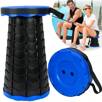 Silla Tabure Camping Retráctil Telescópico Portátil 25*45cm