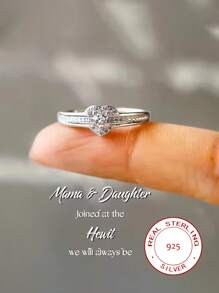Bague forme de cœur en platine plaqué argent sterling 925, bague de conception de cœur creux, bague de luxe à la mode simulée en moissanite et zircone, cadeau de la Saint-Valentin, boîte-cadeau aléatoire