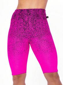 Women Sports Shorts - 玫紅色 - 查看 1