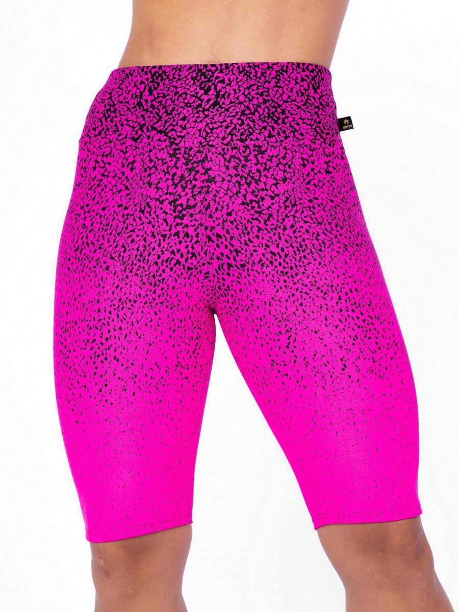 Women Sports Shorts - 玫紅色 - 查看 1