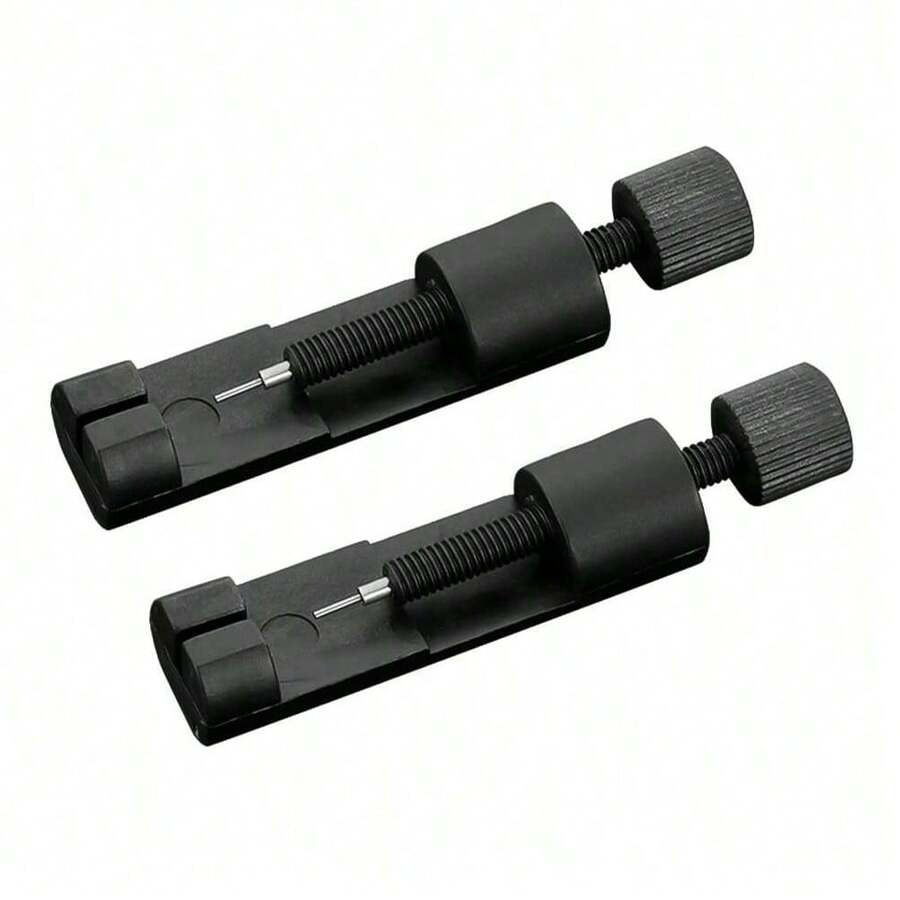 2入組黑色小型新款塑料手動手錶維修工具,迷你手錶帶拆卸和調整工具,手錶帶拆卸器和手錶鏈調節器 - 黑色 - 查看 1