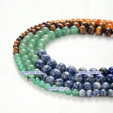 6mm / 8mm / 10mm 100顆天然石珠黑色玻璃孔圓形寶石帶有彈性手鍊繩,用於手鍊項鍊珠寶製作裝飾,療癒水晶天然石項鍊 - 黑玻璃 - 查看 5