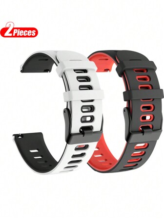 2 delar mjuk silikon sportrem för både män och kvinnor, kompatibel med armband 20 mm och 22 mm, kompatibel med Watch GT/GT2/Honor Magic 1/2 Smart Watch Band Tillbehör