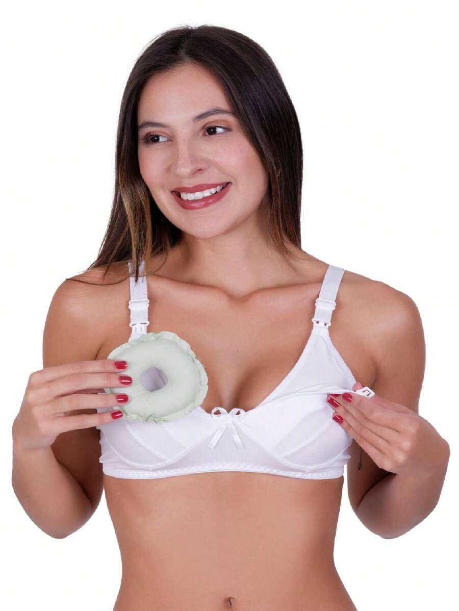 Rosquinhas amamentação Almofada protetora seios 100% algodão - Verde - Visão 1