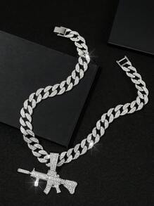 1只男士個性化合金立體鑽石槍吊墜項鍊,歐美男士嘻哈酷炫、霸氣項鍊 - 嘻哈吊墜 - 查看 7