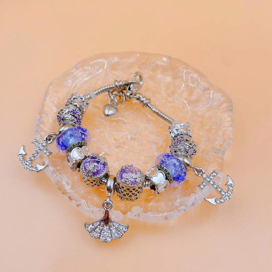 1pc Purple Man Guan Designer Pandova Own Brand Bracelet - Purple - View 1