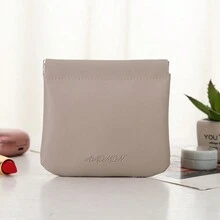 1個粉色pu材質手提式彈頭化妝包,簡約時尚,適用於口紅/小物品收納,輕奢手機/耳機包,適合女孩使用 - 粉色 - 查看 9