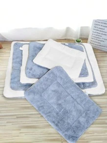 1 件加厚宠物床，珊瑚绒垫适合中小型猫狗，适合所有季节 - 淺灰色 - 查看 1