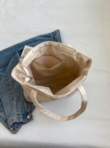 Letter Print Decoration Large Capacity Tote Bag Back To School,Teachers Gift Ideal Gift,Thank You Gift Idea,Appreciation Gifts,Monogrammed Gifts Bag,Reusable,Teacher Bag Educator,Mom Ideal Brides Maid Gifts, Best Teacher Appreciation Gift