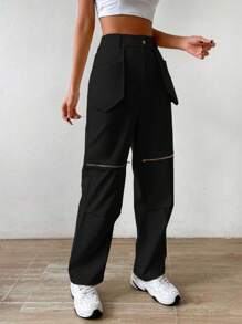 Women Pants - 黑色 - 查看 1