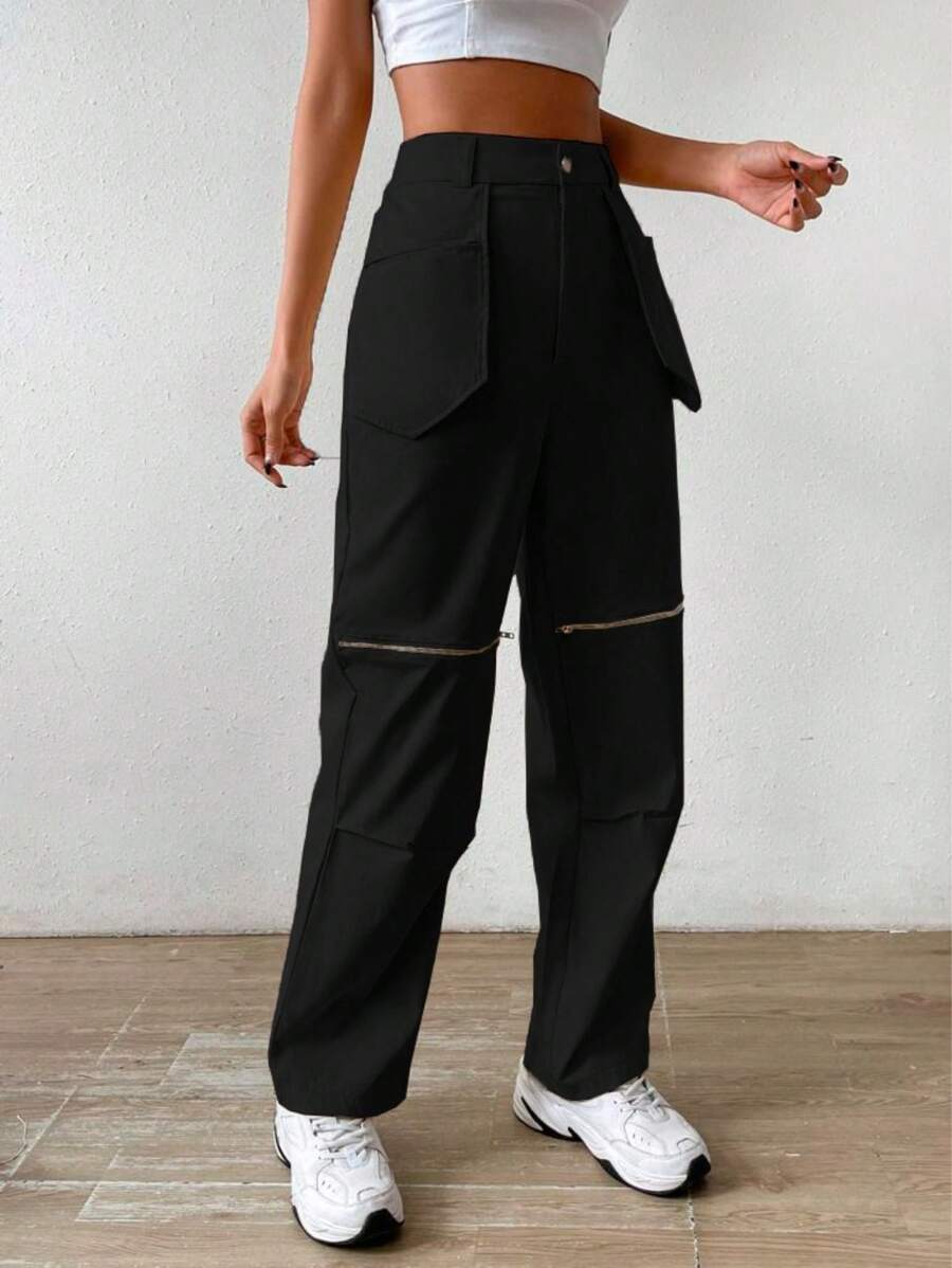 Women Pants - 黑色 - 查看 1