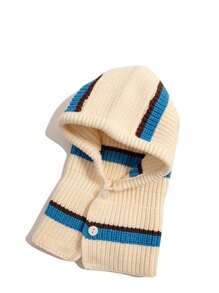 Baraclava女款針織帽子配圍巾,秋冬季,韓國風格