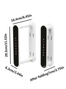 1pc New Style Retractable Clothes Hanger Without Drilling, Multifunctional Storage Rack For Household Balcony/wall-mounted Drying Shelf Organizer - Black and White - View 8