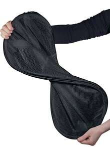 1個大容量帶手柄的彈起式洗衣籃 - 可折疊網狀洗衣籃,方便的家庭解決方案 - 黑色 - 查看 4