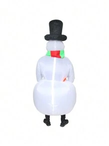 Disfraz Inflable De Muñeco De Nieve Navideño Para Adultos - Blanco - Ver 4