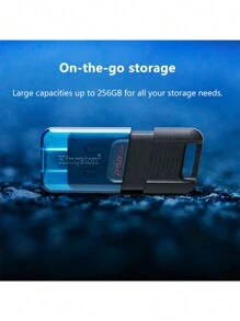 Kingston DT80M Unidad flash USB 3.2 Gen 1 DataTraveler 80 M USB-C con tapa móvil 64GB 128GB 256GB USB tipo C Pen Drive Pendrive - Ver 6