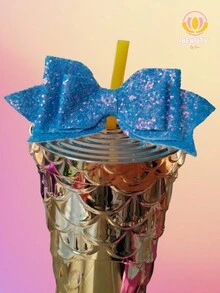 Accesorio para vasos de bebidas, tipo Star, moño decorativo, brillante, para popote, moños con brillos para termo. - Multicolor - Ver 4