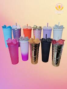Accesorio para vasos de bebidas, tipo Star, moño decorativo, brillante, para popote, moños con brillos para termo. - Multicolor - Ver 7