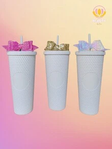 Accesorio para vasos de bebidas, tipo Star, moño decorativo, brillante, para popote, moños con brillos para termo. - Multicolor - Ver 8