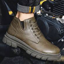 Men's Fashionable Mid-calf Waterproof & Non-slip Chelsea Boots For Casual Wear - Brown - View 4