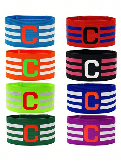 1pc Basketball/Football Captain Armband With Hook And Loop, Colorful Sleeve Band For Sports Game, Christmas