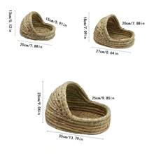 1pc Rabbit Grass Nest/holland Pig Willow Bed/chicken Coop/hedgehog Cage/pet Grass Woven Hideaway/turtle House/pigeon Nest Supply - Brown - View 2