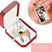 10 件透明亚克力长方形相框钥匙扣、钥匙圈和空白长方形双面照片 DIY 吊坠休闲礼物纪念品汽车配件包魅力学校可爱哥特 Y2k - 彩色 - 查看 3