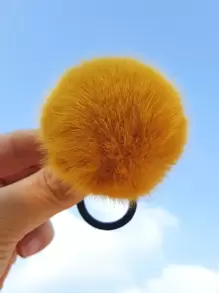 8 Stücke/set Haargummis Mit Warmen Farbigen Flauschigen Kugeln Design, Haarbänder Für Mädchen