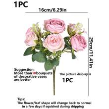 1/3PCS Artificial Peony Flowers Silk Hydrangea Bouquets Artificial Roses Fake Plants For Spring Autumn Decorations, Wedding Vase For Home,Dining Room, Bedroom,Kitchen,Bathroom Decorations,Mother Day Gift, Festival Birthday Party Accessories, Outdoor Garden Decorations