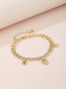 經典桃子造型吊墜手鍊 - 金黃色 - 查看 2