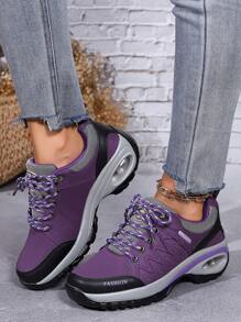 大尺碼女款氣墊徒步鞋,休閒輕便運動登山鞋