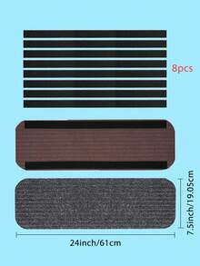 4pcs/set Rv Step Covers 24*7.5 Inches (61cm*19.05cm) Camper Step Cover, Rv Step Rug, Rv Step Carpet, Rv Stair Covers Compatible With Lippert|morryde Step For Travel Trailers, Motorhome - Dark Grey - View 2