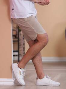 Men Denim Shorts - Caqui - Ver 3