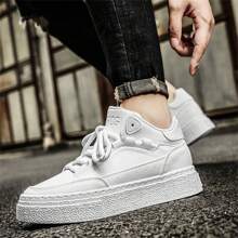 1pair 2023 New Men's Casual Mid-Top Boots - White - View 2