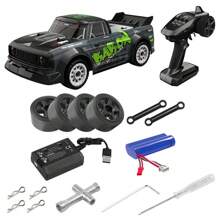 1:16比例的2.4g全尺寸漂移遙控專業越野皮卡卡車金屬賽車,四輪驅動無刷高速車,成人賽車比賽仿真車模 - 黑色 - 查看 8