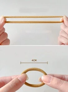 100个女士弹力发圈，休闲健身发饰，女士头部配饰，发绳发圈，马尾辫发圈，发圈橡皮筋，发圈，发绳，弹力发圈，健身美容化妆女士配饰 - 彩色 - 查看 4