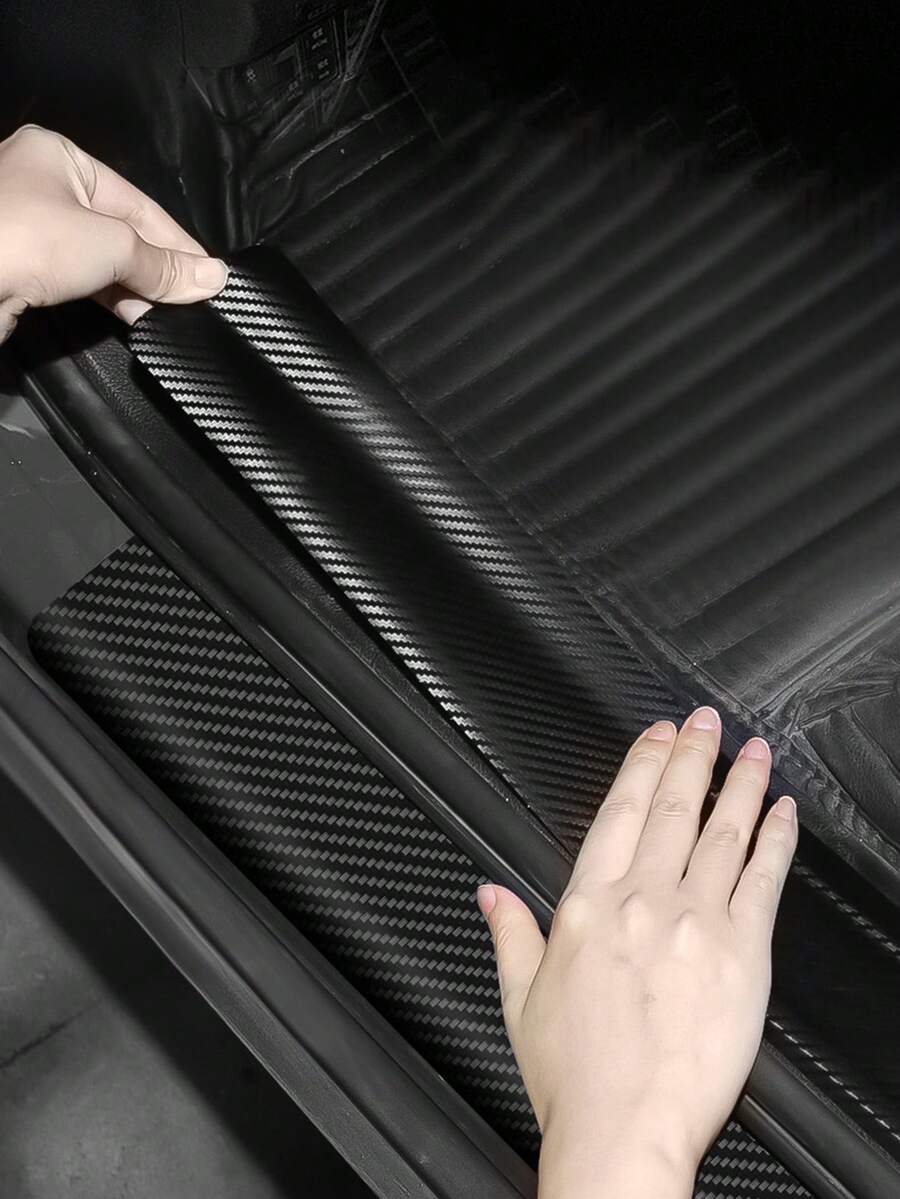 1入黑色車門踏板貼紙裝飾,防刮傷、防污染、防踢特防護膜 - 黑色 - 查看 1