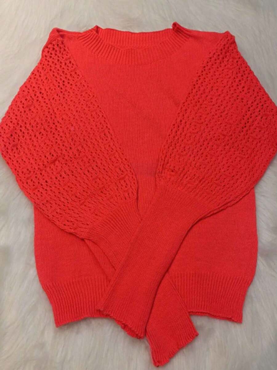 Women Sweaters - 珊瑚橙 - 查看 1