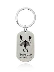 1個時尚中性星座鑰匙扣,提供12種不同的星座款式(摩羯座、金牛座、處女座、水瓶座、雙魚座、巨蟹座、射手座、白羊座、天秤座、獅子座、雙子座、天蠍座),節日男女生禮物 - 銀色 - 查看 11