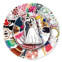 50 cái Lễ cưới Mẫu Dễ thương Viết tháu Không thấm nước Hình dán - Màu be - Xem 5